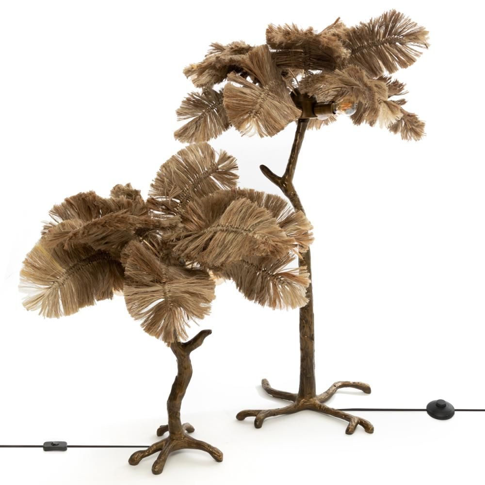 Floor lamps - The Palm Tree Floor Lamp - Natural Gold - XL - BAZAR BIZAR LIVING