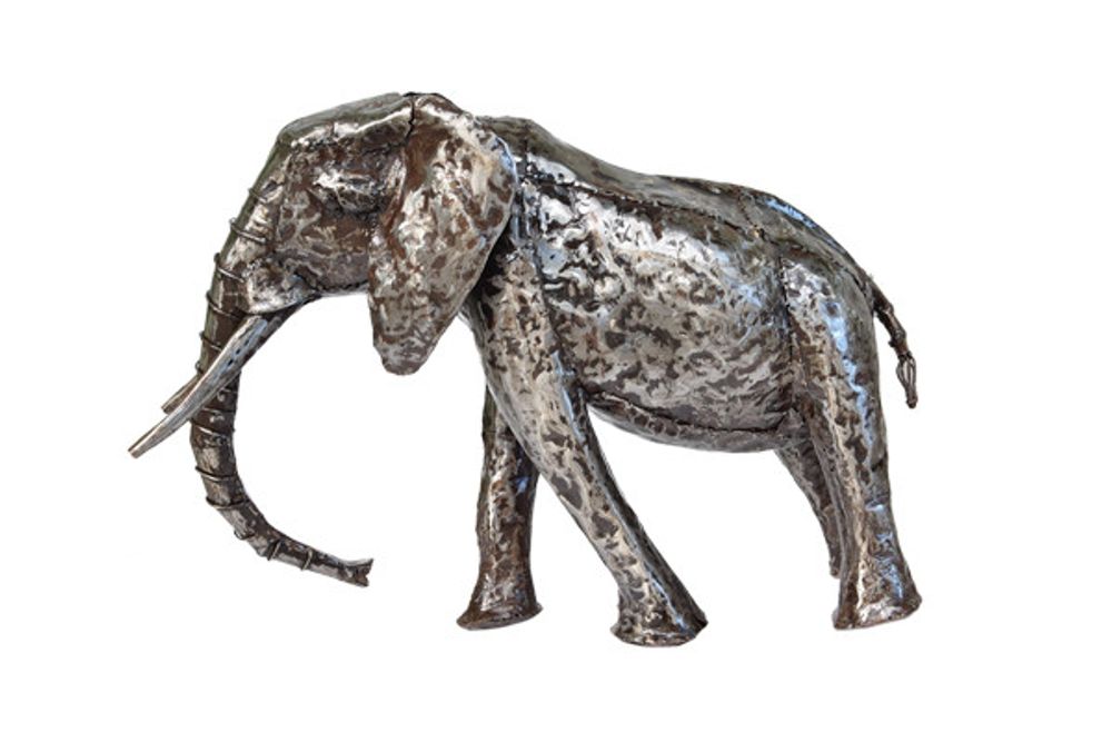 Pièces uniques - Sculpture éléphant en métal recyclé - DECORIALE BY P&C
