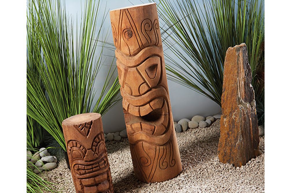 Decorative objects - Tiki statue made of coconut tree plant - DECORIALE BY P&C