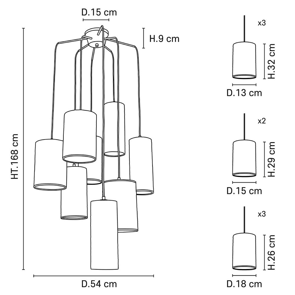 Hanging lights - COSINESS pendant light 8L - MARKET SET