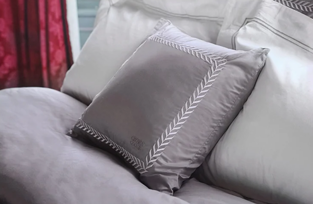 Linge de lit - Parure de lit de luxe, collection Daphness, gris royal - CROWN GOOSE