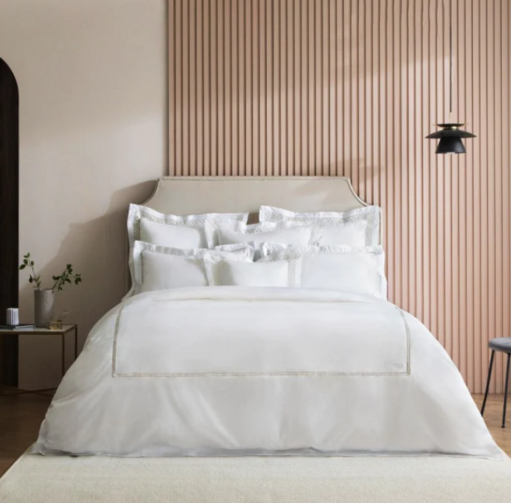 Linge de lit - Ensemble de housse de couette de luxe, collection Visoe, beige - CROWN GOOSE