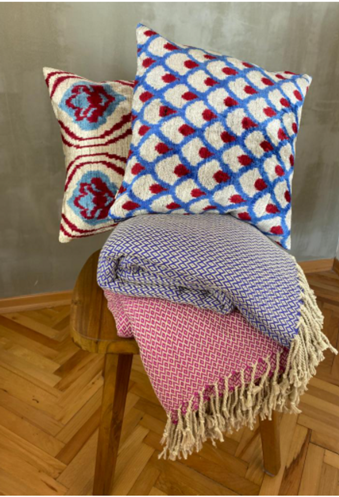 Coussins textile - IKAT COUSSIN SOIE COTON - NADIA DAFRI PARIS