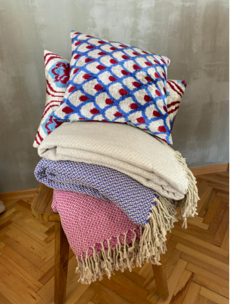 Linge de lit - COUVRE-LIT COTON HANDWOVEN - NADIA DAFRI PARIS