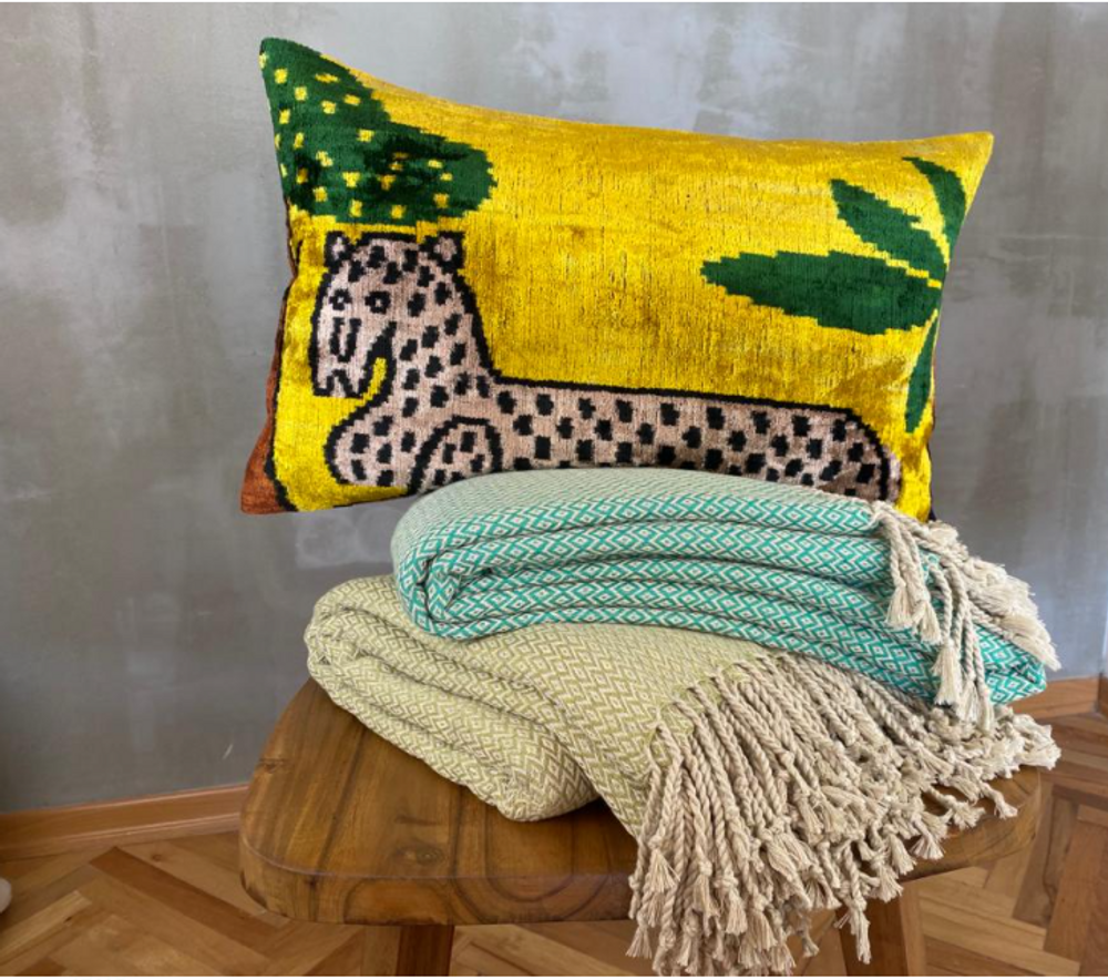Coussins - COUSSIN IKAT (velour/soie COTON) - NADIA DAFRI PARIS