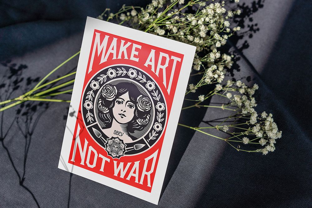 Papeterie - Carte postale Make Art Not War - Carte de vœux A6 (10 x 15 cm) - ESQUE