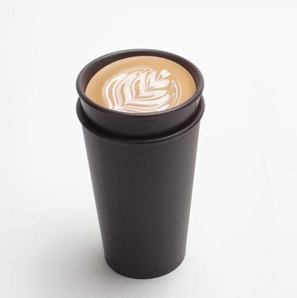 Mugs - ''Take Out'' Biomass Coffee Mug 350ml - Dark Brown - HOUSE OF HOME