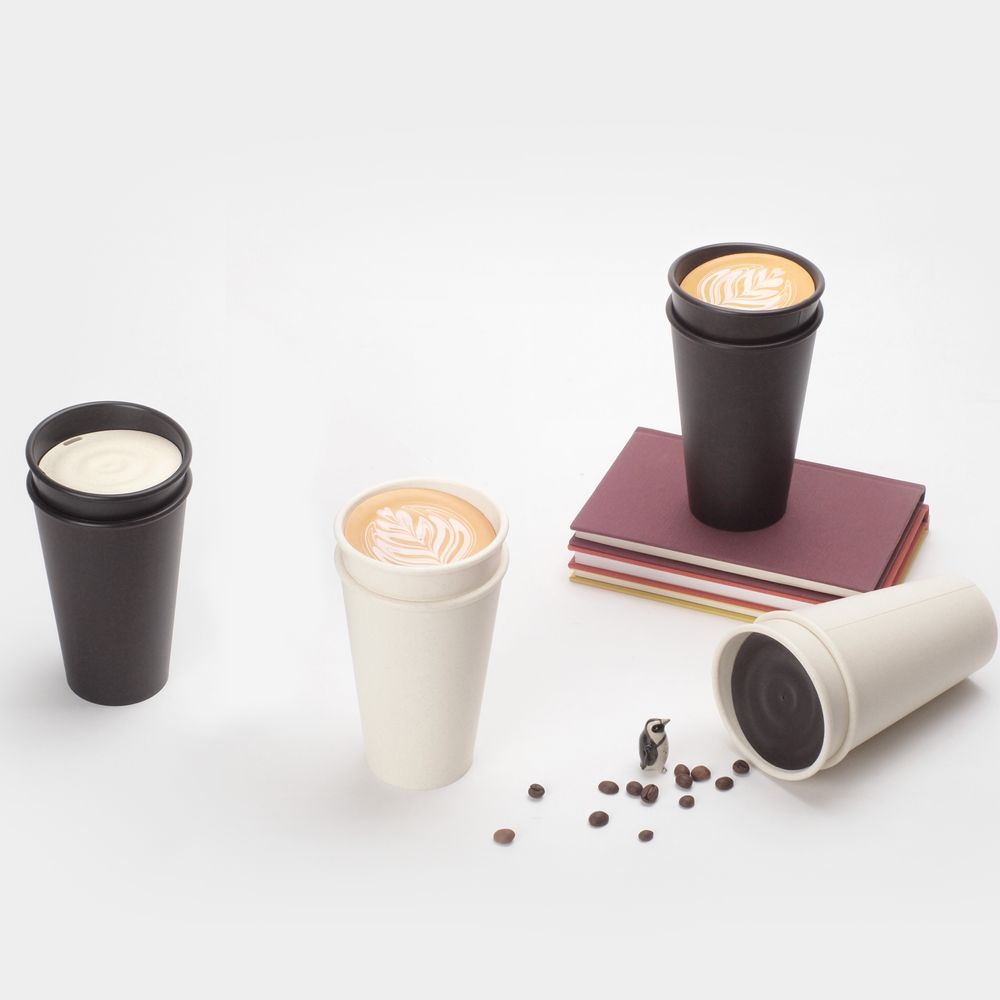 Mugs - ''Take Out'' Biomass Coffee Mug 350ml - Dark Brown - HOUSE OF HOME