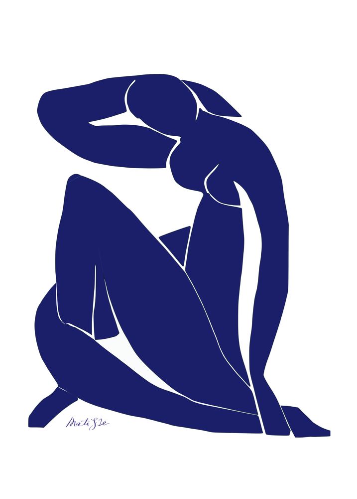 Papeterie bureau - Affiche Premium Matisse - Nu Bleu - ESQUE