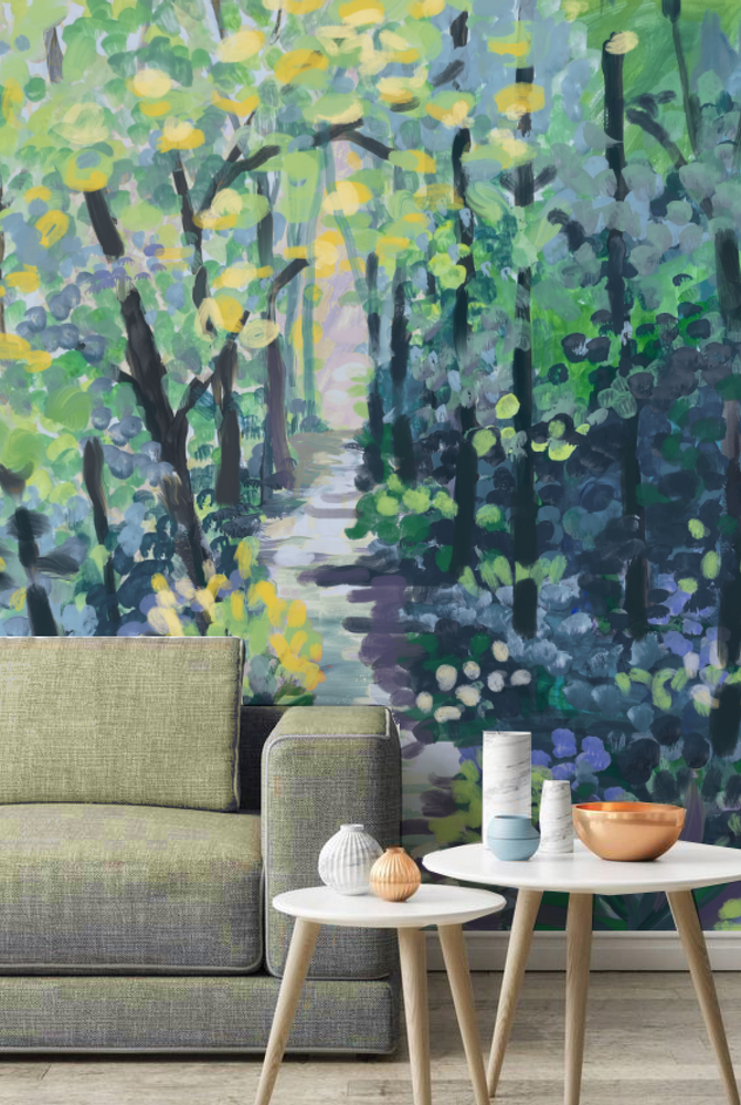 Wallpaper - Création de Papier peint panoramique  thème FORET - LA TRIBU DU FLOCON