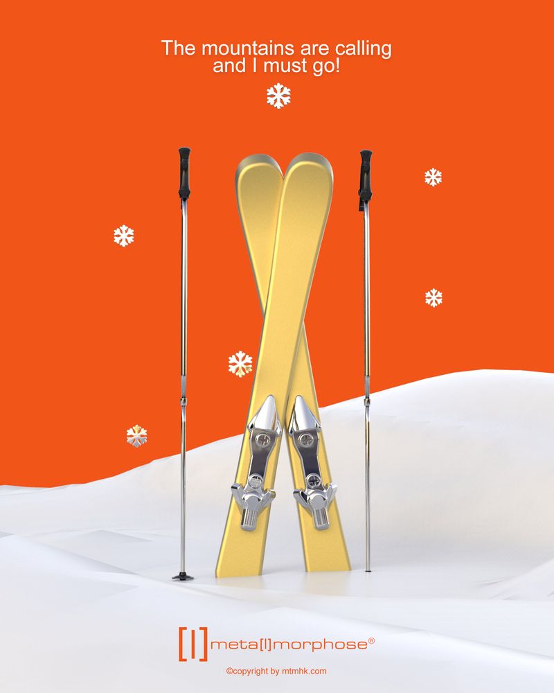Cadeaux - Porte-clés Ski with snowflake - METALMORPHOSE