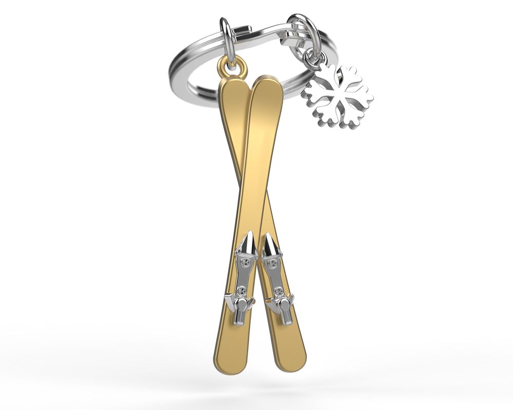Cadeaux - Porte-clés Ski with snowflake - METALMORPHOSE