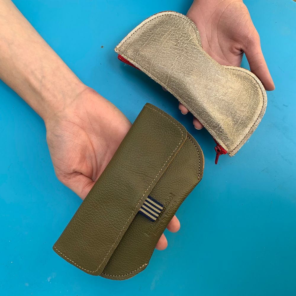 Leather goods - MEN GLASSES CASE WITH A FLAP - BANDIT MANCHOT