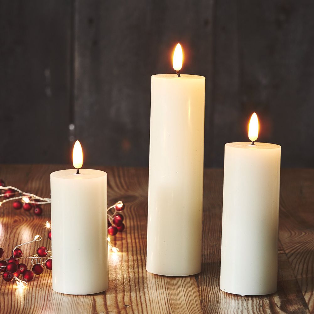 Lampes de table - Bougies pilier - set de 3 - LIGHT STYLE LONDON