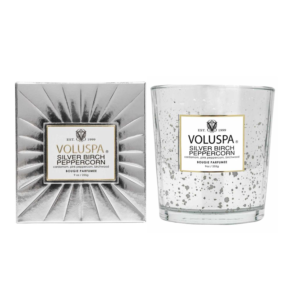Bougies - Silver Birch 9oz Boxed Speckle - VOLUSPA