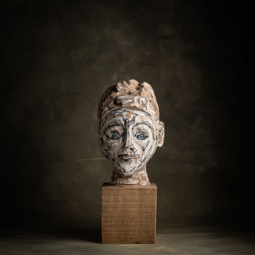 Sculptures, statuettes et miniatures - GIRL, sculpture, buste, bois, sculpté à la main - KLATT OBJECTS