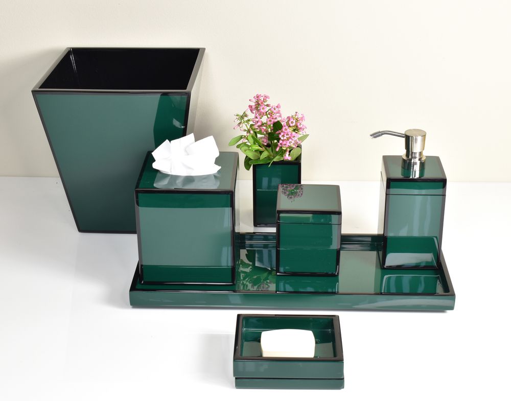 Customizable objects - Sunshine Yellow, Forest Green, Interlock, Leopard, Purple Tulipwood, Malachite, Porcelain Handle Boxes, Mappa Burn, Black with White - PACIFIC CONNECTIONS