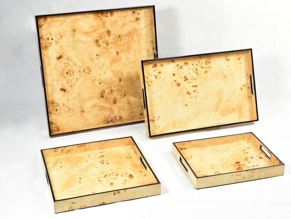 Customizable objects - Sunshine Yellow, Forest Green, Interlock, Leopard, Purple Tulipwood, Malachite, Porcelain Handle Boxes, Mappa Burn, Black with White - PACIFIC CONNECTIONS
