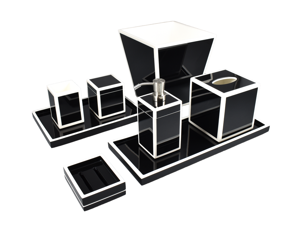 Customizable objects - Sunshine Yellow, Forest Green, Interlock, Leopard, Purple Tulipwood, Malachite, Porcelain Handle Boxes, Mappa Burn, Black with White - PACIFIC CONNECTIONS