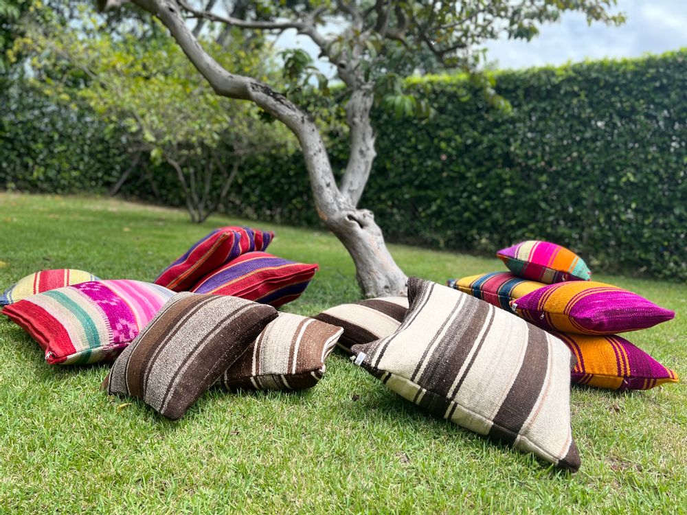 Fabric cushions - Colorful Unique Bolivian pillows - T'RU SUSTAINABLE HANDMADE