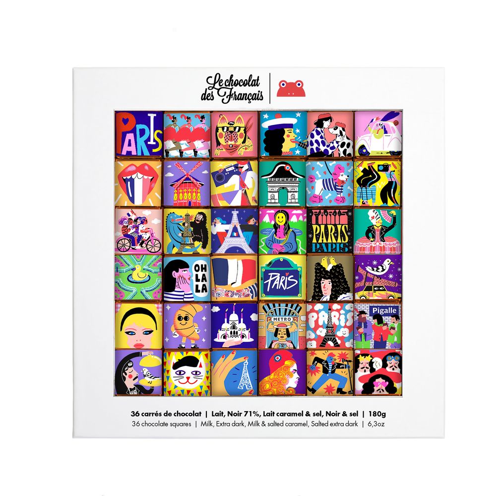 Chocolat - Coffret de 36 carrés de chocolat France - LE CHOCOLAT DES FRANÇAIS