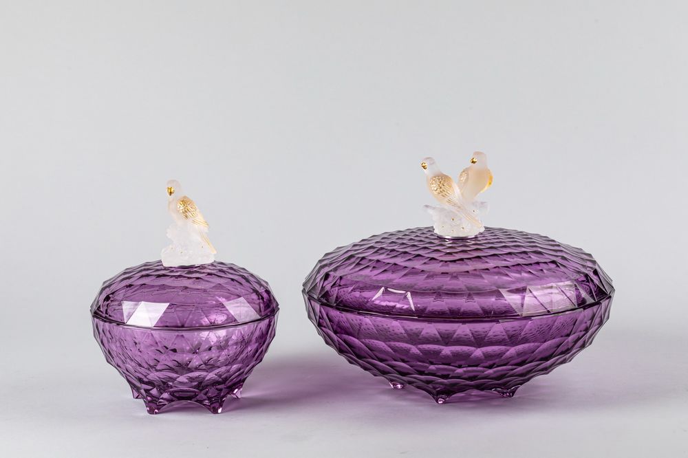 Crystal ware - CANDYBOX DIAMANT | FOOT LILY GREEN - CRISTAL DE PARIS