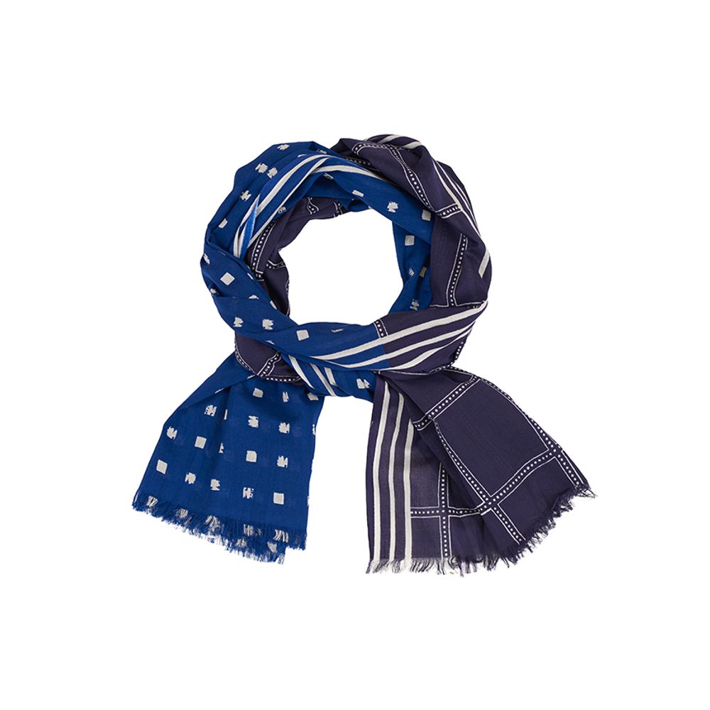 Foulards et écharpes - Mountain Blue scarf - HELLEN VAN BERKEL HEARTMADE PRINTS