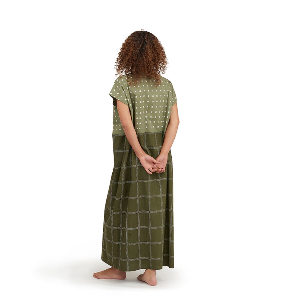 Homewear - Mountain Green long dress - HELLEN VAN BERKEL HEARTMADE PRINTS