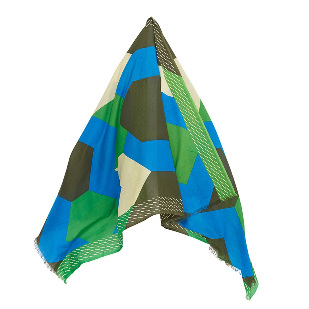 Scarves - Sky Blue scarf - HELLEN VAN BERKEL HEARTMADE PRINTS