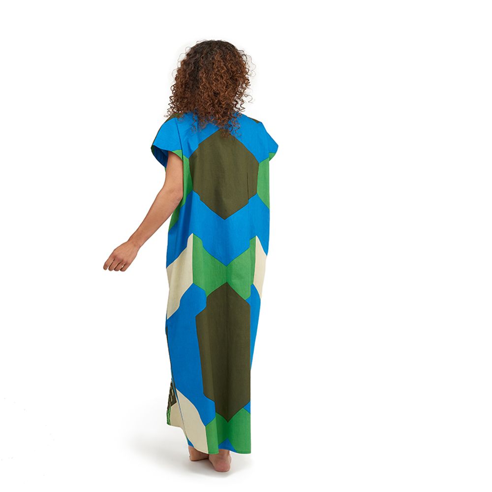 Homewear - Sky Blue dress long - HELLEN VAN BERKEL HEARTMADE PRINTS