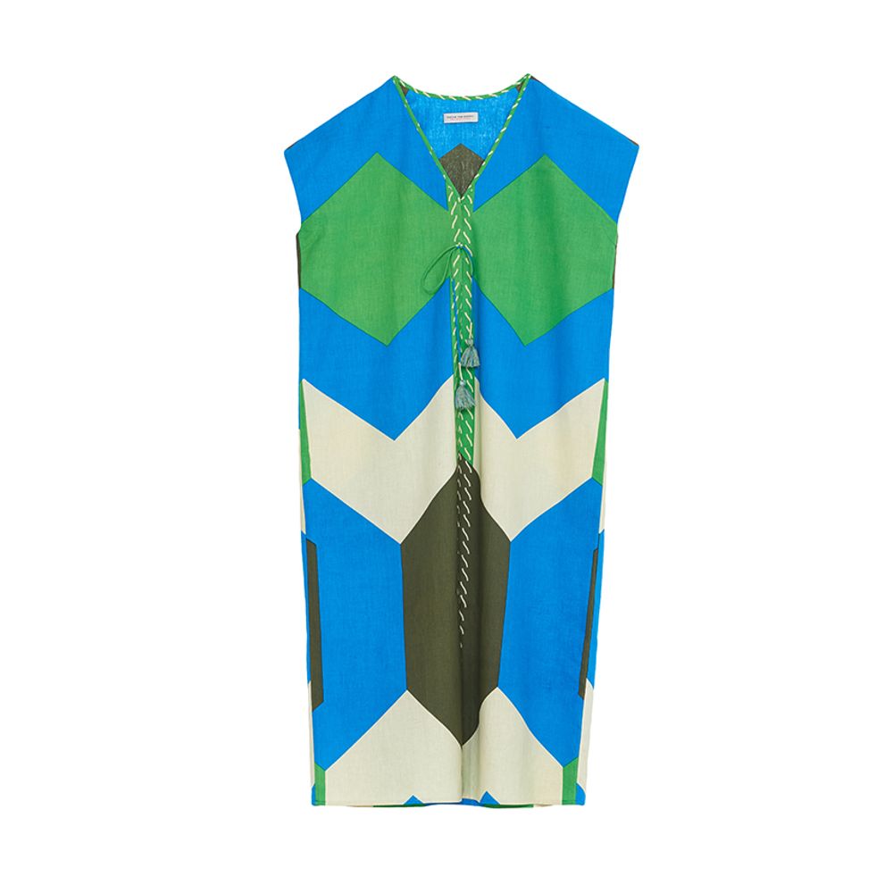 Homewear - Sky Blue dress long - HELLEN VAN BERKEL HEARTMADE PRINTS