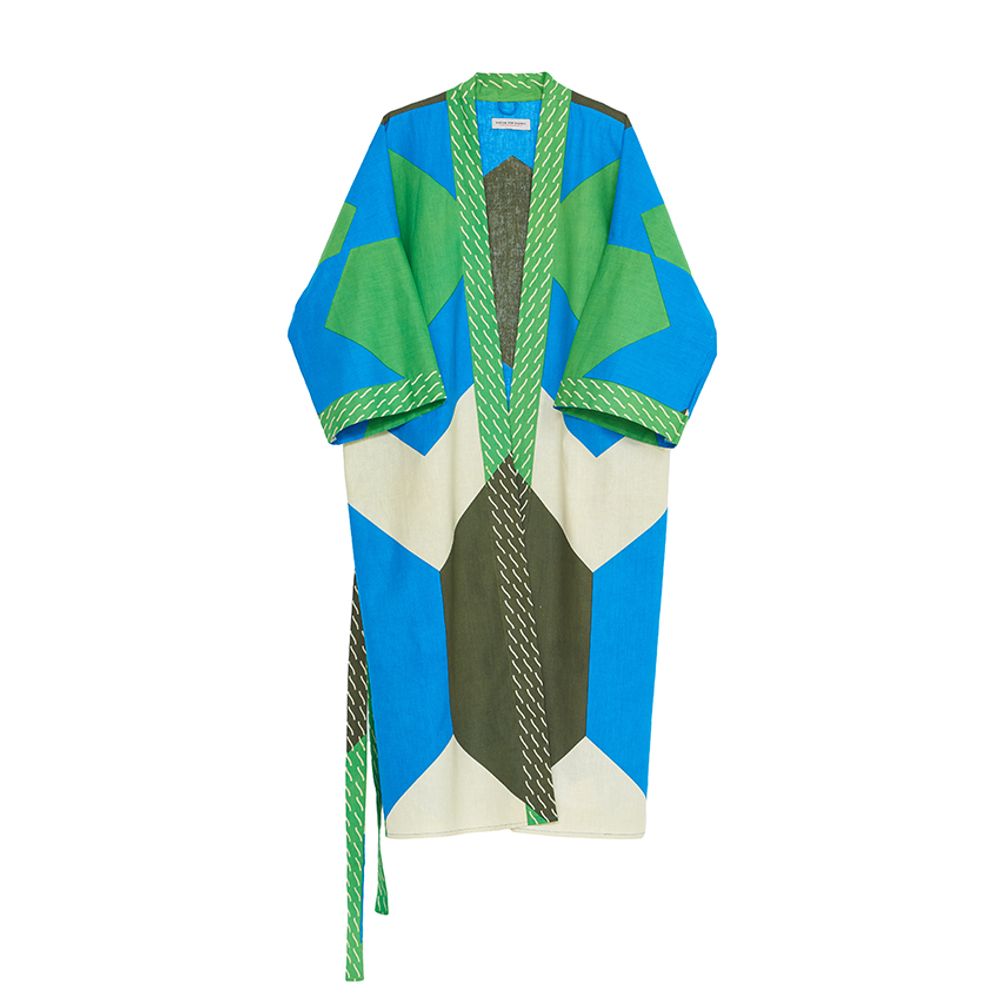 Homewear - Sky Blue kimono - HELLEN VAN BERKEL HEARTMADE PRINTS