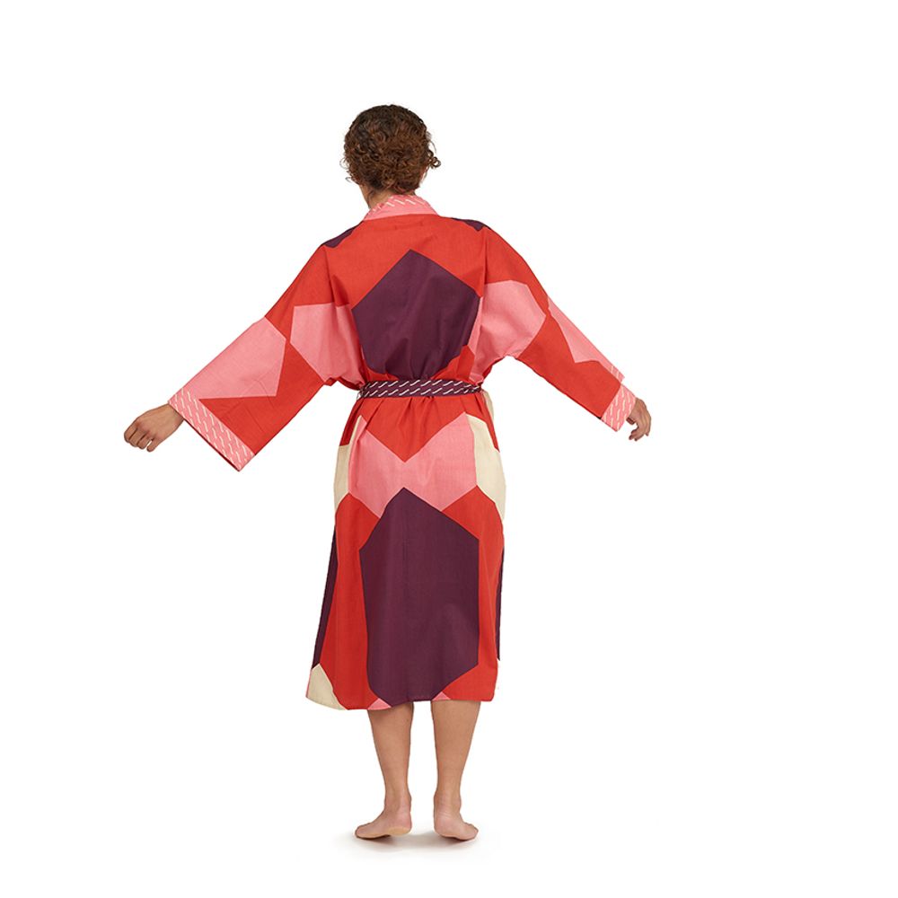 Homewear - Sky Red kimono - HELLEN VAN BERKEL HEARTMADE PRINTS