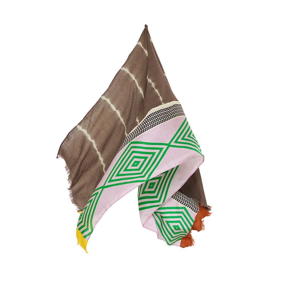 Scarves - Coco Brown scarf - HELLEN VAN BERKEL HEARTMADE PRINTS