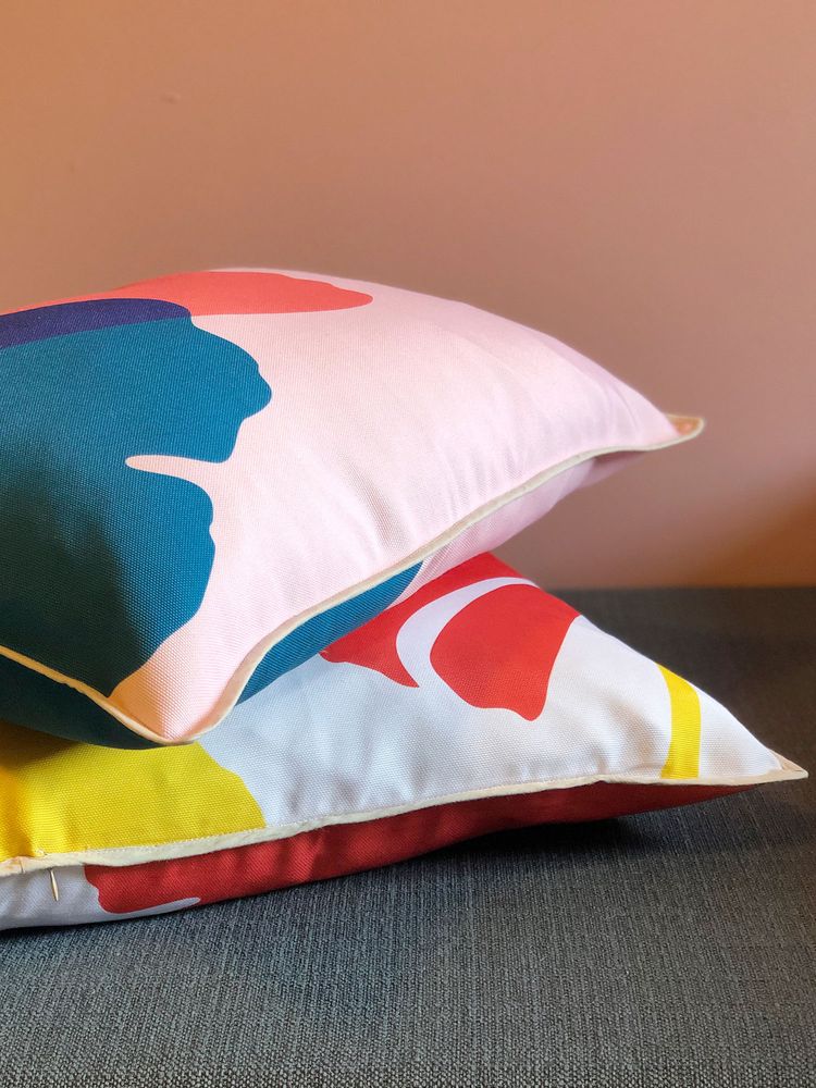 Fabric cushions - Eco Canvas Cushions - Ginkgo Pop - COMMON MODERN