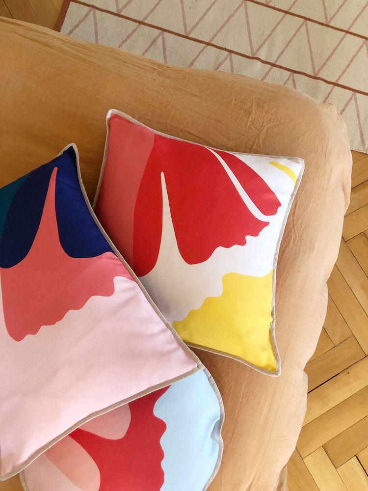 Fabric cushions - Eco Canvas Cushions - Ginkgo Pop - COMMON MODERN