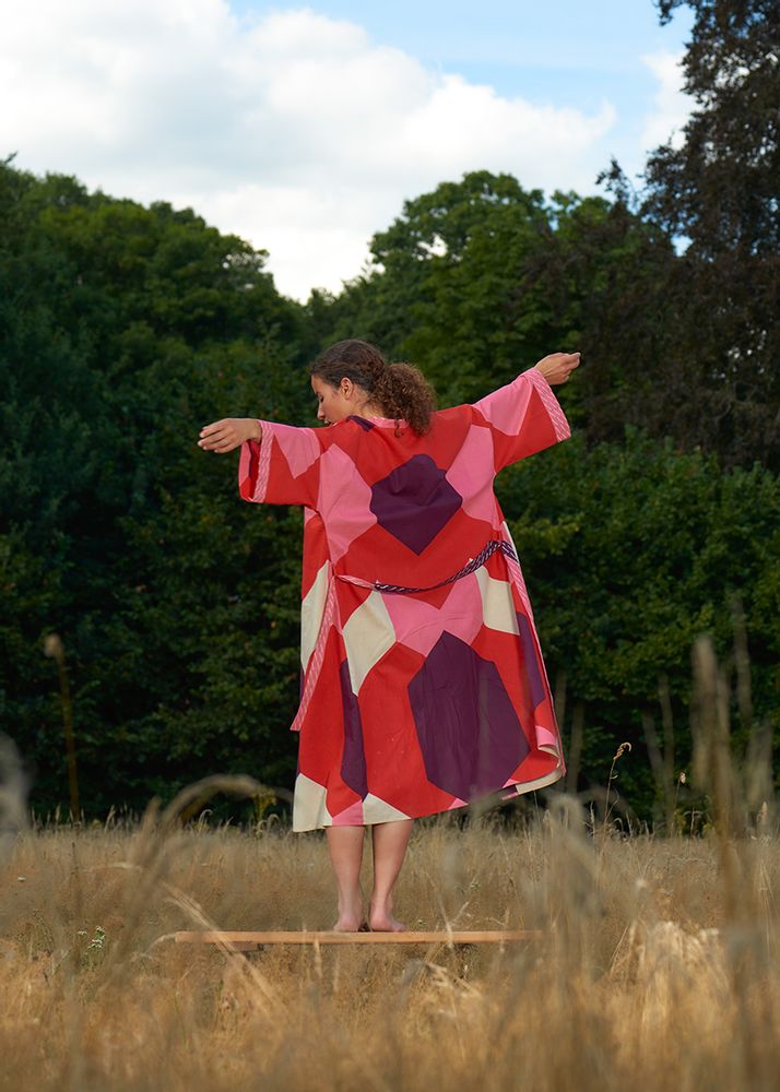 Homewear - Kimono rouge ciel - HELLEN VAN BERKEL HEARTMADE PRINTS