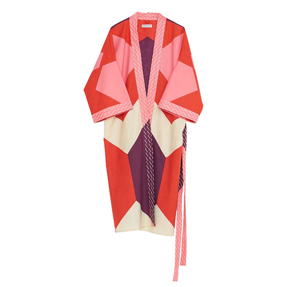 Homewear - Kimono rouge ciel - HELLEN VAN BERKEL HEARTMADE PRINTS
