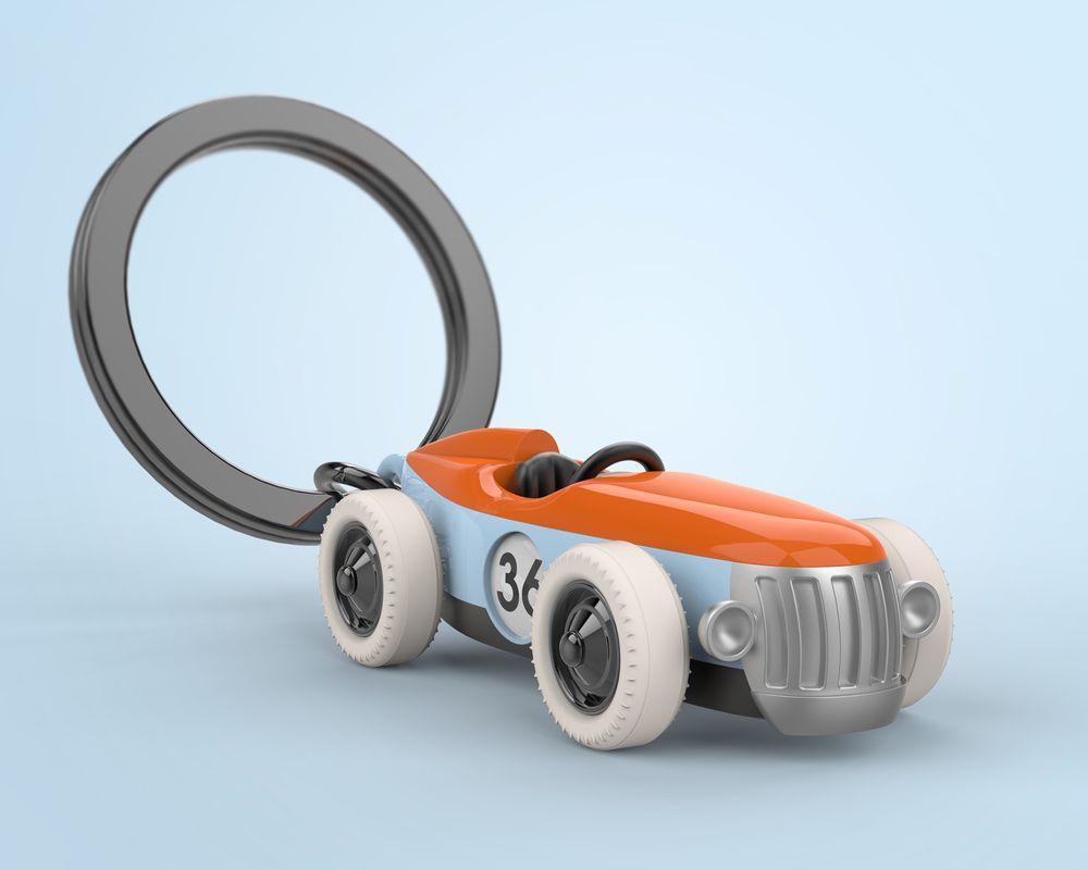 Stationery - Vintage Racer concept 'Noël'-car Key Ring - METALMORPHOSE