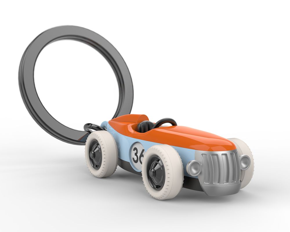 Stationery - Vintage Racer concept 'Noël'-car Key Ring - METALMORPHOSE