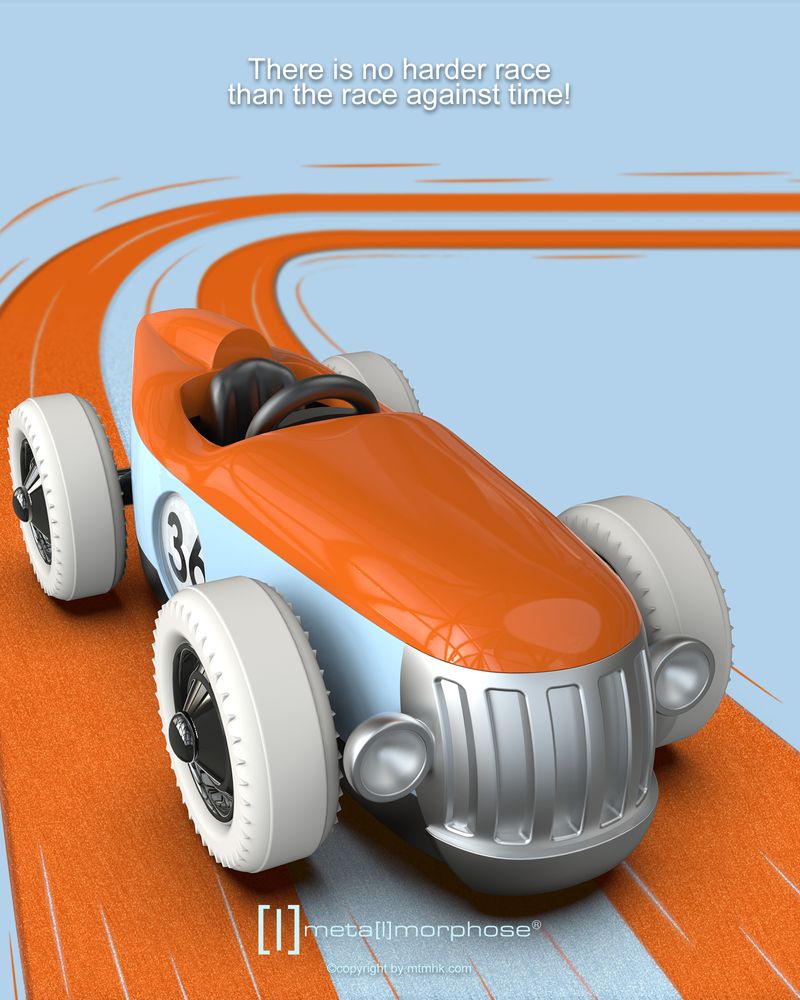 Stationery - Vintage Racer concept 'Noël'-car Key Ring - METALMORPHOSE