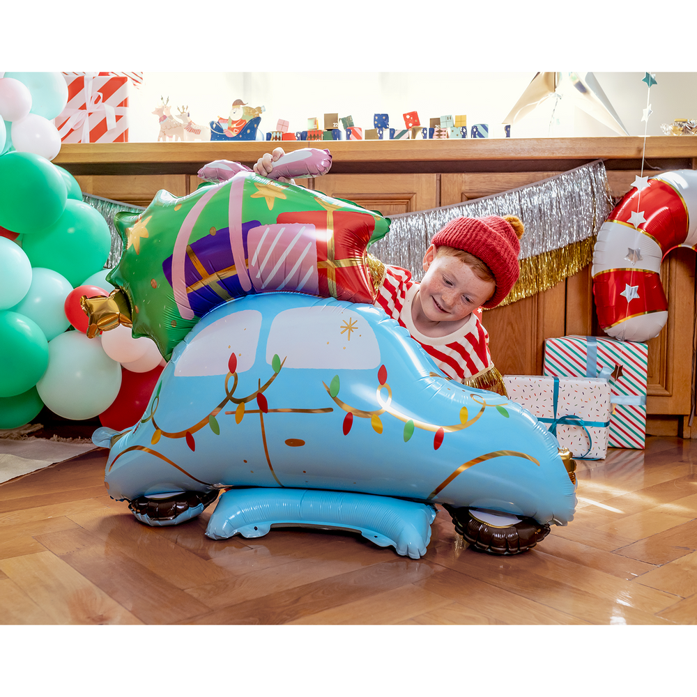 Decorative objects - CHRISTMAS: Advent calendar Santa's Sled, Sequin collar, Standing foil balloon Santa,  Gift boxes Candies, - PARTYDECO