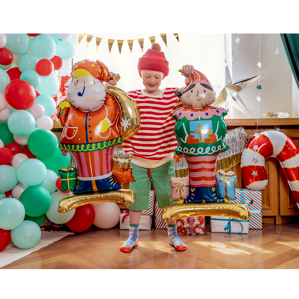 Decorative objects - CHRISTMAS: Advent calendar Santa's Sled, Sequin collar, Standing foil balloon Santa,  Gift boxes Candies, - PARTYDECO