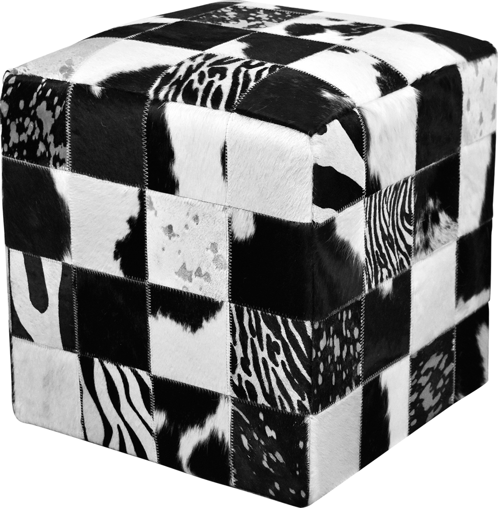Decorative objects - Square or round cowhide or leather pouffes - L'ATELIER DES TANNERIES