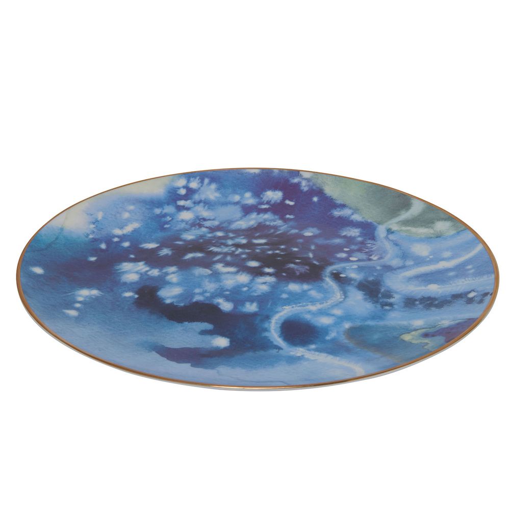 Assiettes au quotidien - Jeu d'assiettes plates Iris en marbre - AURA LIVING