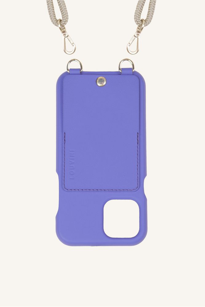 Other smart objects - LOU CASE - A leather mobile phone case with pouch and gold metal straps for shoulder strap - LOUVINI PARIS