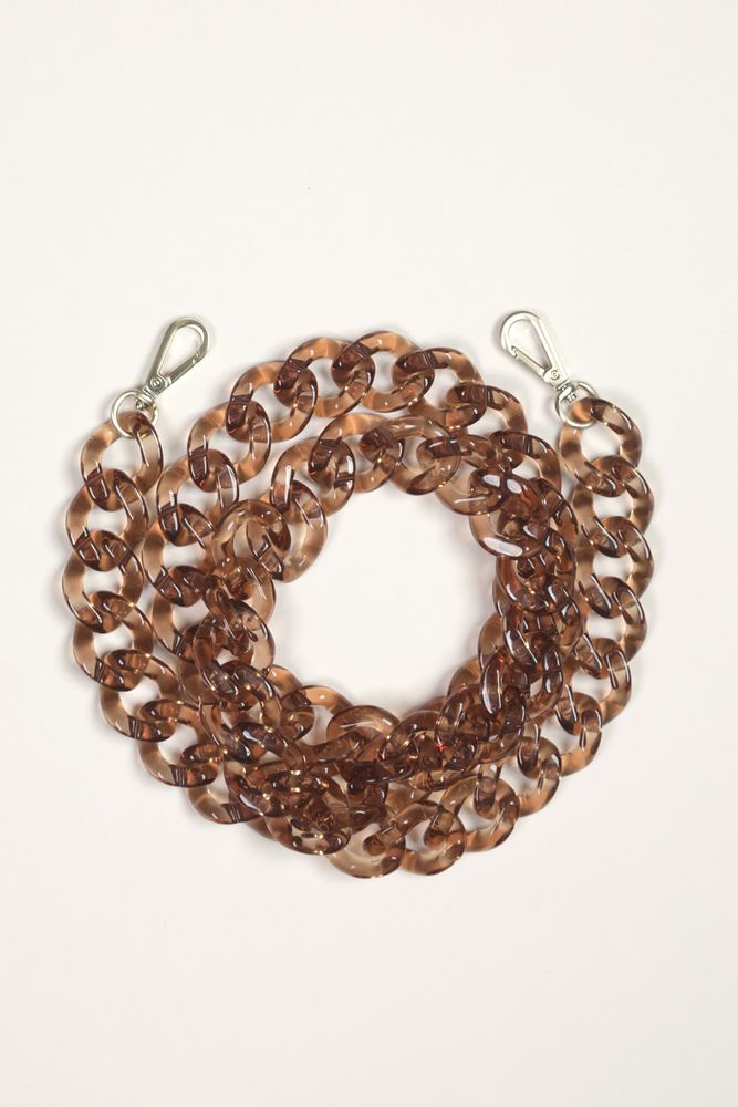Accessoires de voyage - Chaine à grosses mailles en résine avec mousquetons dorés - LOUVINI PARIS