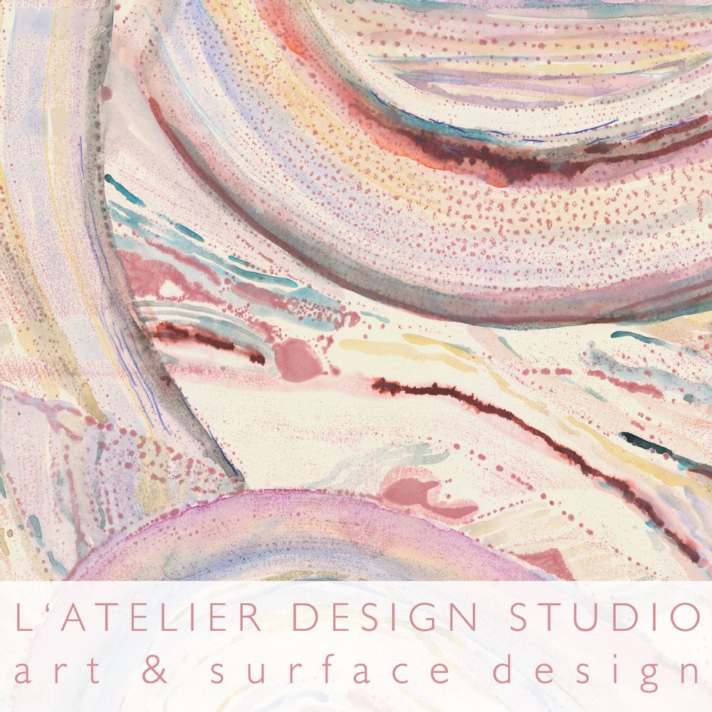 Textile and surface design - Hand painted textile design - L'ATELIER DESIGN STUDIO