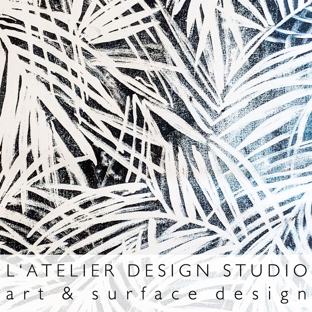 Textile and surface design - Hand painted textile design - L'ATELIER DESIGN STUDIO