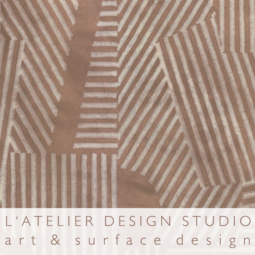 Textile and surface design - Hand painted textile design - L'ATELIER DESIGN STUDIO